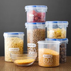Kitchen Sealed Jars, Plastic Food Jars, Storage Jars, Grain Storage Jars, Kitchen Snacks, Refrigerator Storage
