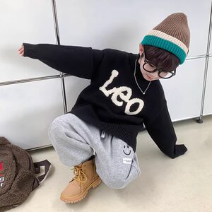 
Boys sweater winter clothes 2025 new Korean style children's fashionable pullover knit tops boys handsome autumn and winter style