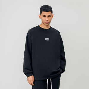 
American high street letter printed round neck long-sleeved T-shirt for men's spring new loose inner bottoming top