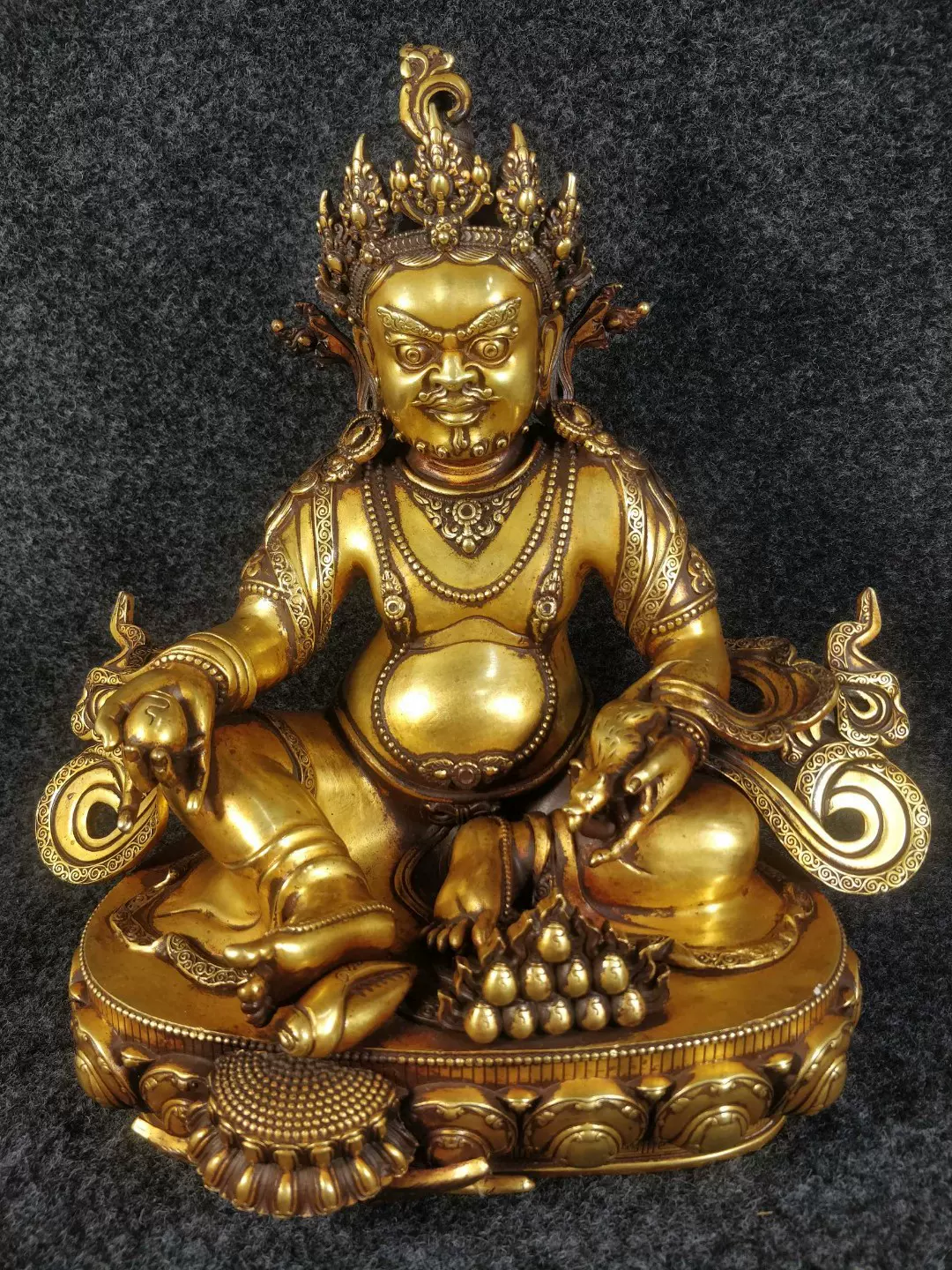旧藏老紫铜鎏金财神藏财神佛像大明永乐年施-Taobao