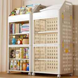 Foldable Trolley Storage Rack for Home Use, Multi-Layer Organizer for Living Room, Bedroom, Snacks, Books, and Toys