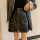 Small leather skirt A -line skirt Ins super fire half skirt MM2020 new large size PU leather zipper skirt bag hip skirt