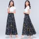 2021 Summer new versatile chiffon half -body long skirt ladies high -waist A -line large size dance skirt
