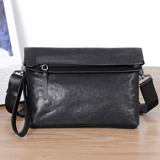 
New men's bag sports crossbody bag genuine leather men's clutch bag trendy casual shoulder bag real vegetable tanned cowhide bag