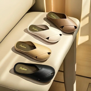 
French bag-toe slippers for women in summer wear flat-bottom bag-toe pedal Mueller skirt 2024 Lazy New Smoothing