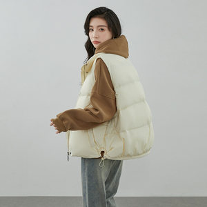 
Down Jacket Vest Women's Short Style 2025 Autumn and Winter New Stand Collar Korean Style Loose Casual Vest 90