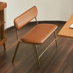 Wrought iron dining chair retro American rustic leather designer