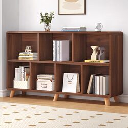 Solid Wood Bookcase Children's Bookcase Rounded Corner Bookshelf Floor-Standing Storage Rack Home Living Room Low Cabinet Simple Multi-Layer Grids Cabinet