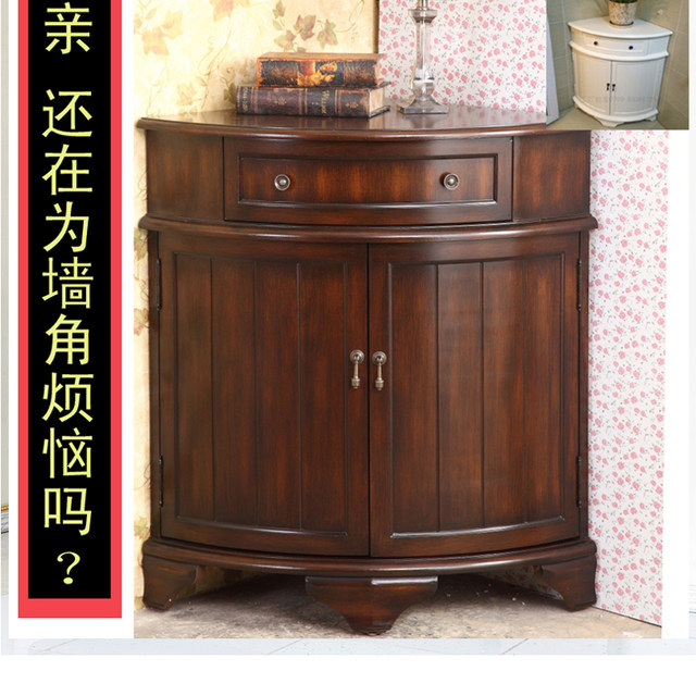 Intresting Looking Rounded Triangular Cupboard Right-angle triangle cabinet European solid wood corner cabinet living ...