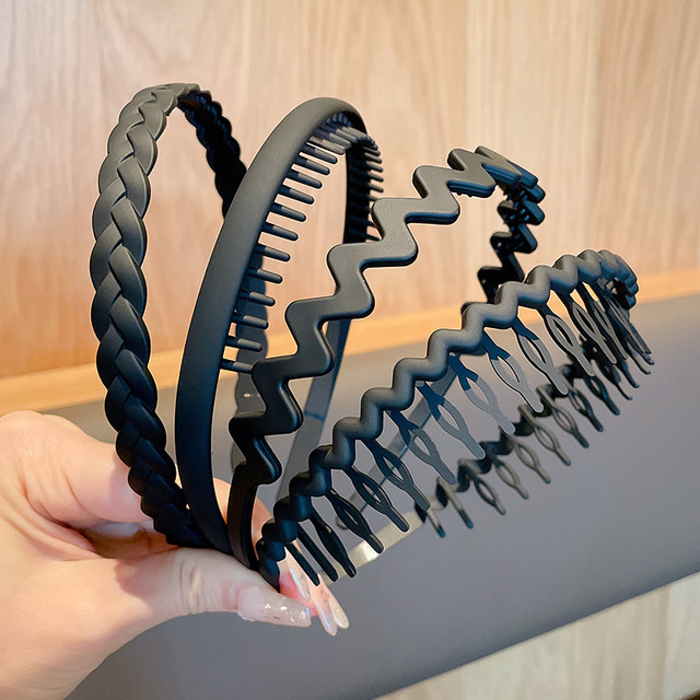 Black hairband for men with non-slip and toothed headband for women 2025 new style pressure hair wash hairpin hairpin headdress simple hair bundle for men