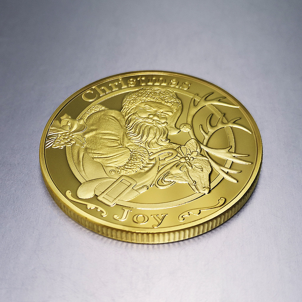 クリスマス前夜/日のコイン - ゴールド/シルバー記念品 - Slightly Sunny