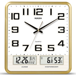 Silent Wall Clock Living Room Calendar Clock Simple and Stylish Home Clock Wall-Mounted Clock Modern Electronic Square Quartz Clock