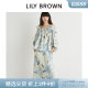 Lily Brown Spring and Summer Sweet Sweet Printing High -waisted straight straight skirt LWFS242194
