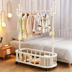 Clothes Rack with Wheels, Movable Coat Rack for Home Use, Indoor Clothing Storage Rack, Simple Bedroom Clothes Hanger Rack