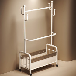 Floor-Standing Clothes Rack for Bedroom, Indoor Household Laundry Rack, Movable Clothes and Hat Rack, Storage Shelf for Clothes