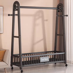 Clothes Rack Floor-Standing Bedroom Home Clothes Hanger Indoor Drying Rack Movable Clothes Storage Rack Simple Coat Rack