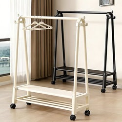 Simple Floor-Standing Coat Rack for Bedroom, Movable Indoor Clothes Rack, Household Balcony Clothes Drying Rack