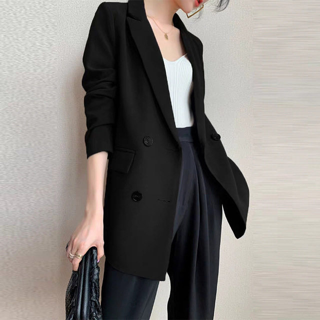Fat mm coffee color drape suit jacket women's large size spring new ...