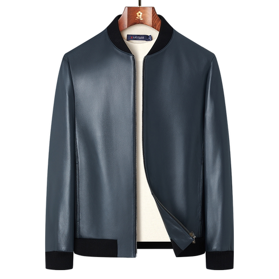 
[Sheep Leather] Montagut 26 Spring Men's Genuine Leather Jacket Baseball Collar Leather Jacket Fashion Jacket Anti-Wrinkle J