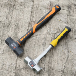 Solid One-Piece Octagonal Hammer, Iron Hammer, Square-Head Large Iron Hammer, Heavy-Duty Construction Site Tool, Pure Steel Two-Hammer