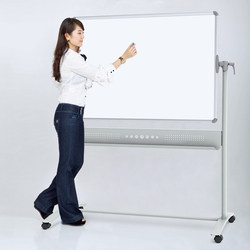 Viz-Pro Whiteboard Stand-Type Double-Sided Magnetic Whiteboard Office Mobile Flip Writing Board Glass Whiteboard Blackboard Lecture Training Conference Large Whiteboard Projectable Flip Teaching Standing Blackboard