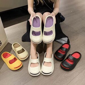 
Slippers for women wearing half-blocked small flower holes for women Mary Zhen summer anti-slip wet water beach shit feel slippers