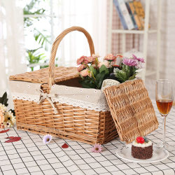 Liu Ruixuan Wicker Picnic Basket, Tote Basket, Shopping Basket, Flower Basket, Gift Packaging Basket, Picking Basket, Outing Basket