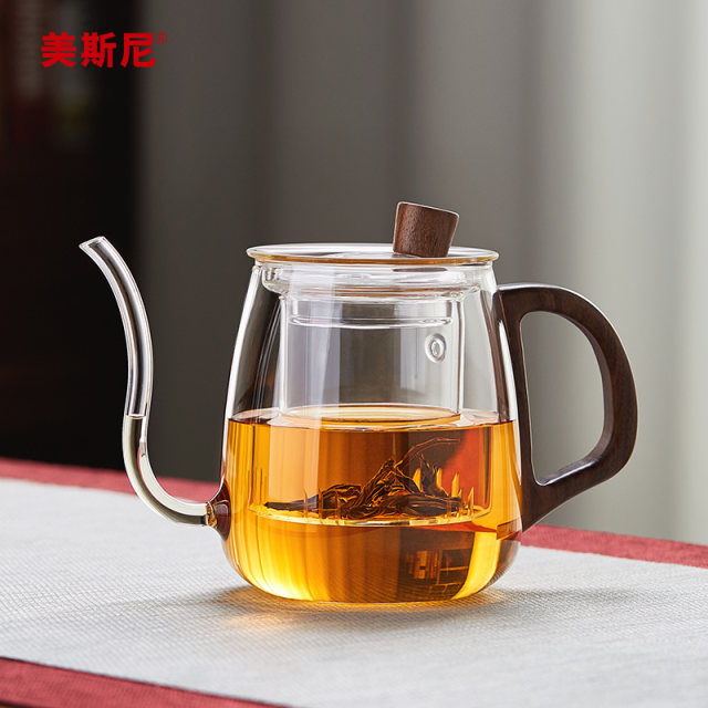 Mesni glass teapot single pot tea household high temperature resistant ...