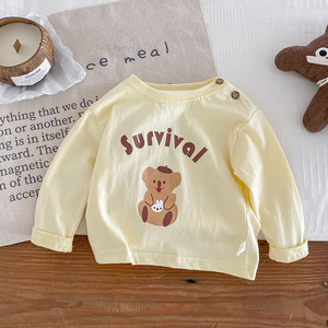 
Baby boy long-sleeved T-shirt spring clothing spring and autumn children's tops autumn clothing children's bottoming shirts infant cartoon clothes