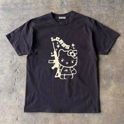 Make Money and Do Charity! 260g Heavyweight Pure Cotton! American Trendy Brand, Personalized Couple's Short-Sleeved T-Shirt for Women, Loose Fit for Men in Summer