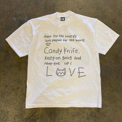 Earn Money to Buy a Sports Car: 300g Pure Cotton American High Street Style Cat Print Short-Sleeve T-Shirt, Loose Fit for Men and Women Couples