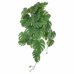 Artificial Touch Wall-Mounted Monstera Leaf Vine Indoor Decoration Landscaping Green Radish Leaf Hanging Green Plant Landscape Plant with Coated Leaves