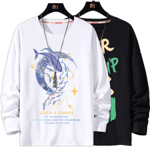 
Long-sleeved T-shirt for men 2026 new spring and autumn youth pure cotton tops junior high school students spring bottoming shirt for men