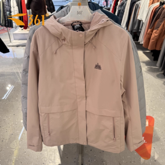
361 Degree Women's Windbreaker Jacket Velvet Lined Warm Outdoor Sports Top 2026 Spring New Product 562613602S