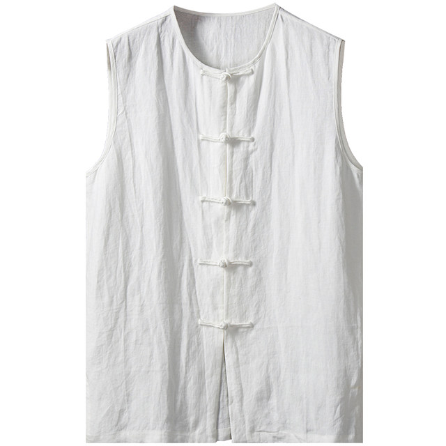 Youtian丨Chinese style Tang suit summer men's cotton and linen vest ...