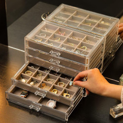 Acrylic Multi-Layer Jewelry Box for Earrings, Ear Studs, Small Accessories Storage Box, Jewelry Box, Household Multi-Compartment Sorting Box