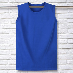 Fat Plus Size Pure Cotton Men's Fatty Fat Guy Solid Color Simple Wide Shoulder Tank Top Bottom Shirt Sleeveless T-shirt Kam Shoulder