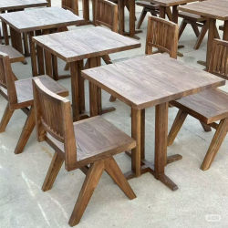 Old elm square table casual table cafe dining table