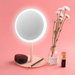 Led Makeup Mirror, Convenient with Light, Suitable for Female Students' Dormitory Desktop, Fill-In Light, Portable Small Mirror, Desk Lamp, Rechargeable Vanity Mirror