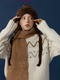 Cat sauce purple retro round neck lazy style sweater women fair island