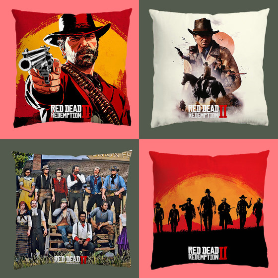 
Red Dead Redemption 2 game peripheral custom square pillow super soft detachable baptism gift pillow pad spot