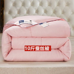Authentic Silk Quilt Winter Quilt 10 Pounds 100% Mulberry Silk Quilt Core Cotton Quilt Thickened Warm Spring and Autumn Quilt Single/Double