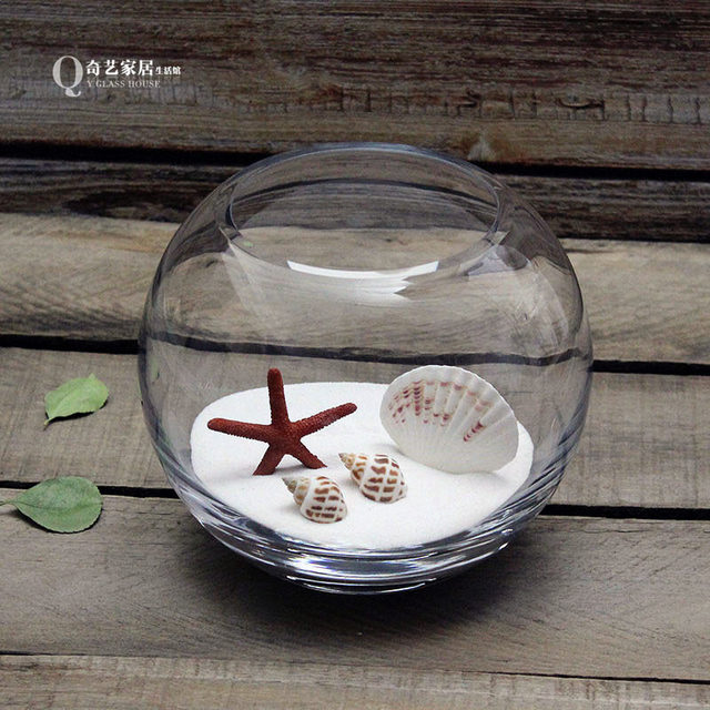 Qiyi Household small fish tank glass fish tank intensive circular ...