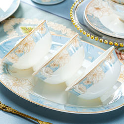 Ceramic Bowl, Household Rice Bowl, Jingdezhen New Model, Tall Bowl, Chinese-Style High-End Soup Bowl, 4.5 Inches, Set of 10 Noodle Bowls