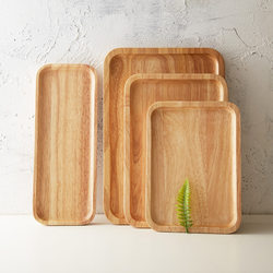 Solid wood tray, tea tray, rectangular log insulation tray, household tableware, Japanese fruit tray, hotel wooden tray