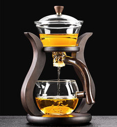 Lazy semi-automatic palace lantern tea set glass Japanese tea maker magnetic suction home Kung Fu tea tea set gift box