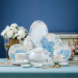 Dish and plate set Jingzhen European simple bone china tableware housewarming gift household ceramic tableware
