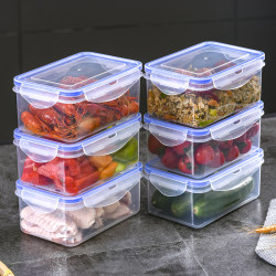 Kitchen Refrigerator Rectangular Fresh-Keeping Box Microwave Heat-Resistant Plastic Lunch Box Food Container Fruit Storage Sealed Box