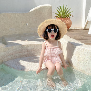 2025 Korean version of new children's split mesh swimsuit