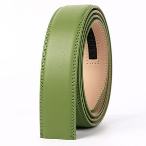 
Green headless belt automatic buckle, headless leather belt cowhide pants, Korean style youth buckle body 3.5